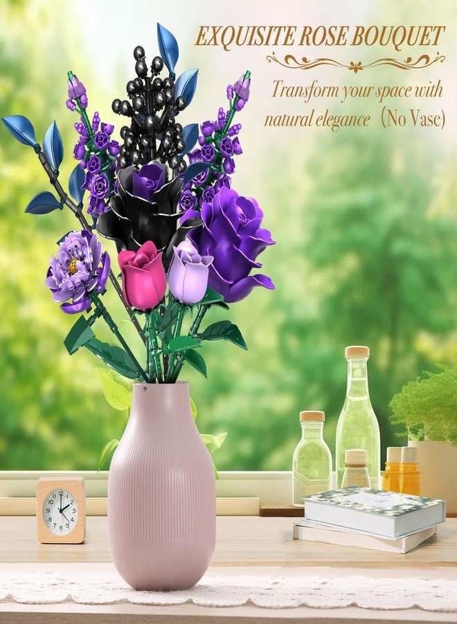 VINTOP Flowers Bouquet Building Set, Rose Flower Botanical Collection Building Kit Toys Home Decoration Gifts for Valentine Day, Christmas, Birthday, Mother's Day, Toys for Girl Women Kids Aldult 6+ - Image 3